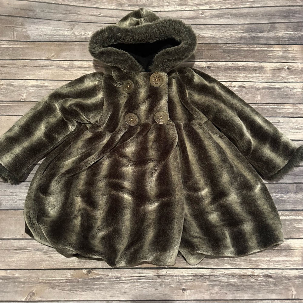 Corky & Company faux fuzzy coat